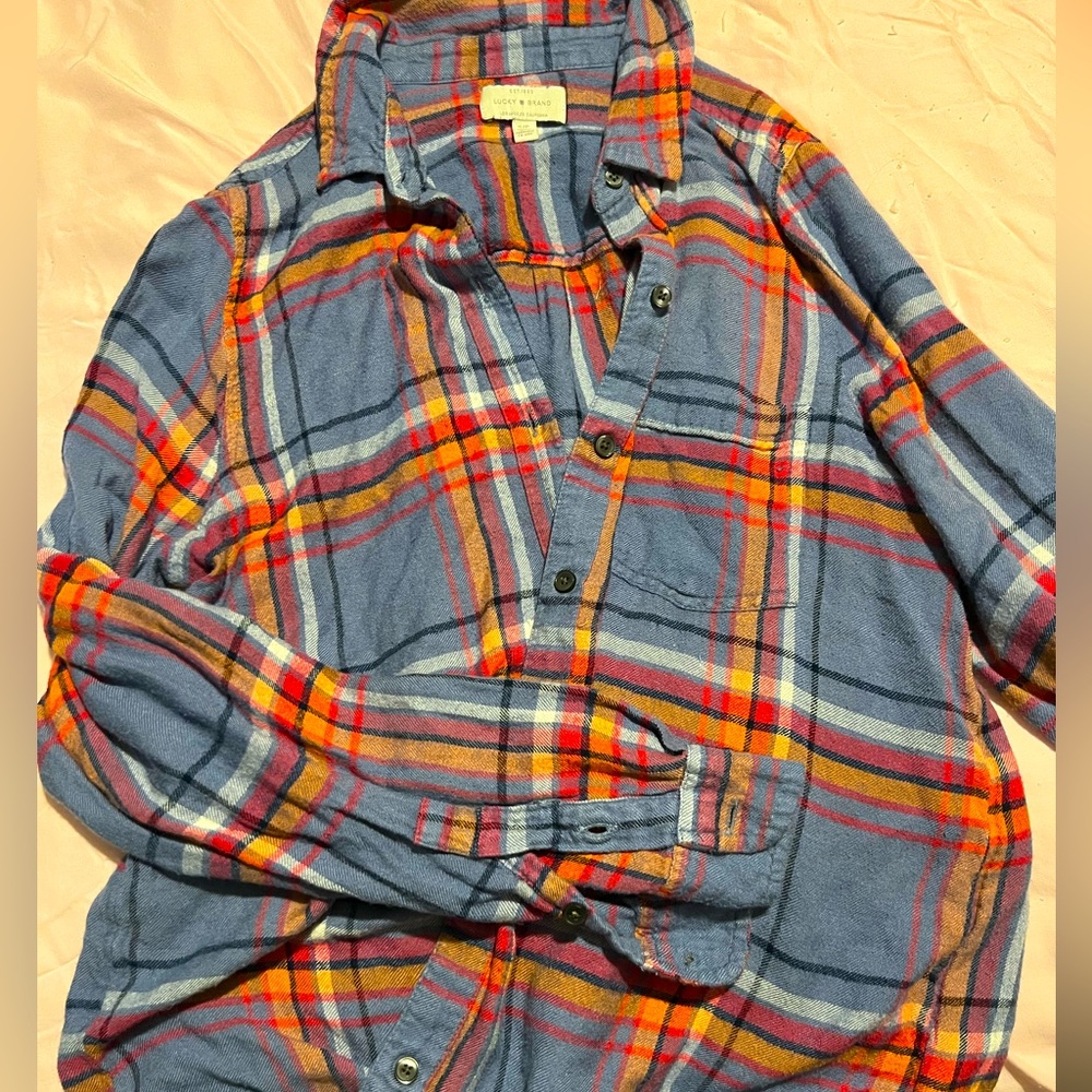 Cute light plaid long sleeve, size small.